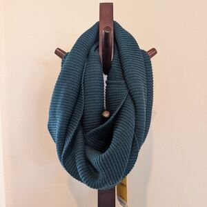 Teal Ribbed Knit Infinity Scarf - NEW